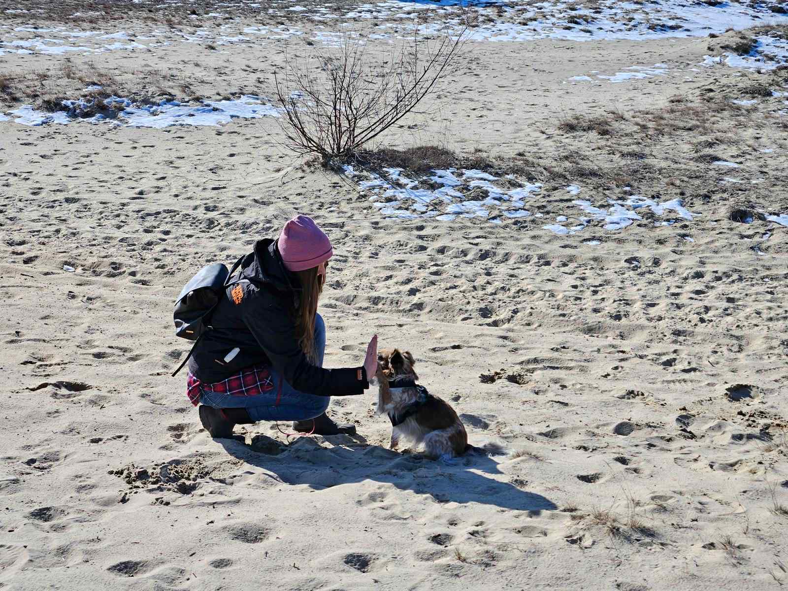 piesek_z_wlascicielka_na_dworze